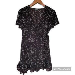 RELIPOP WRAP RUFFLE DRESS SIZE LARGE